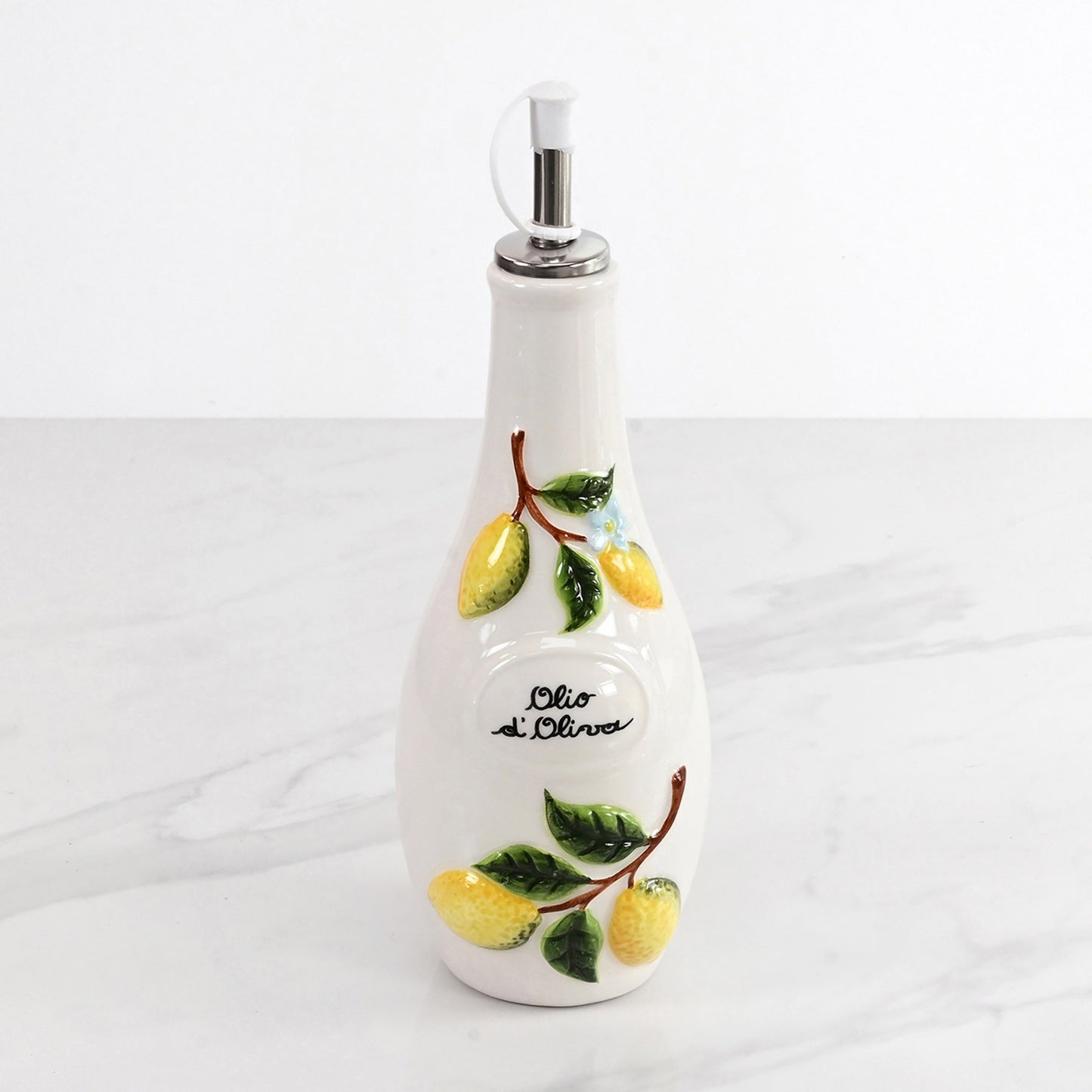 Hand-Painted Lemons Oil Bottle