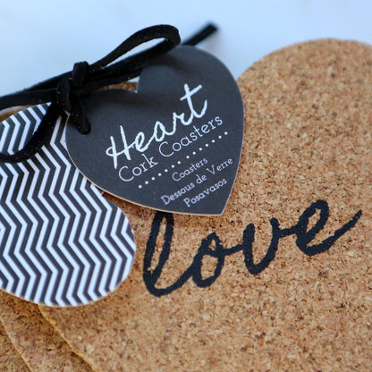 Heart Cork Coaster (Set of 4)