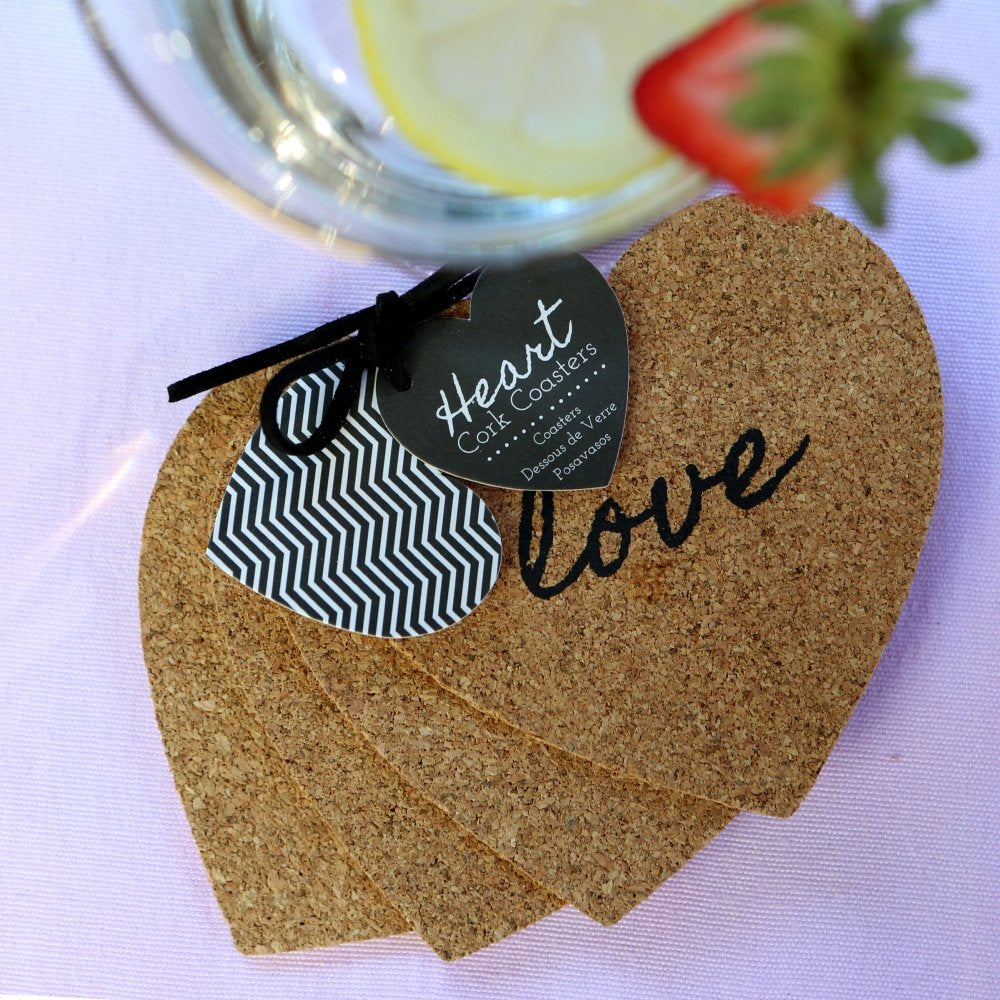 Heart Cork Coaster (Set of 4)