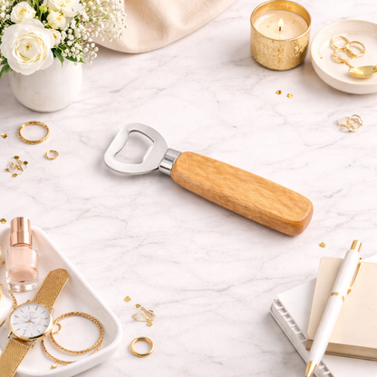 Personalized Wood Handle Bottle Opener