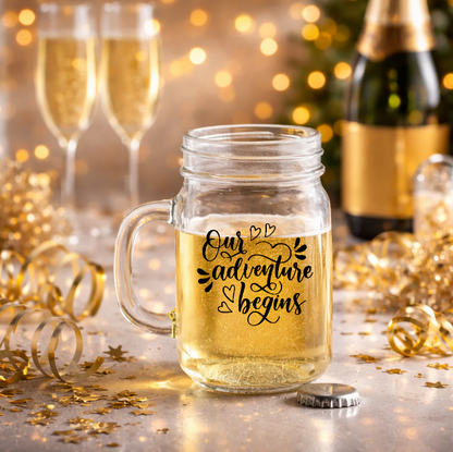 12 oz. Personalized Mason Jar Mug with Lid