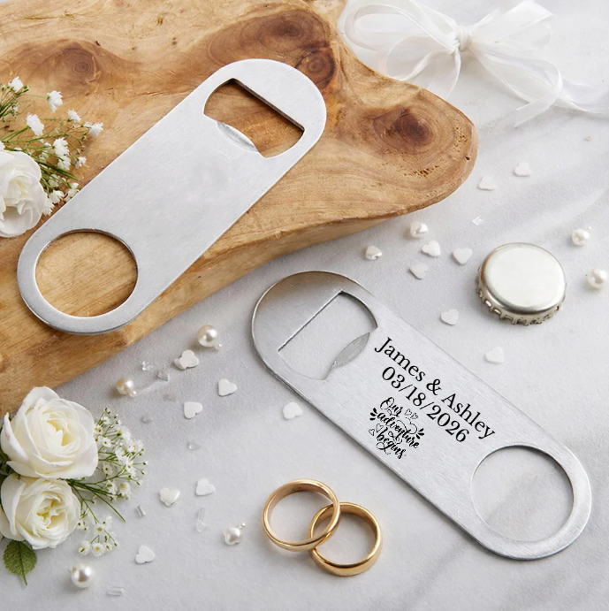 Personalized Silver Oblong Bottle Opener