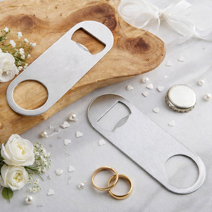Personalized Silver Oblong Bottle Opener