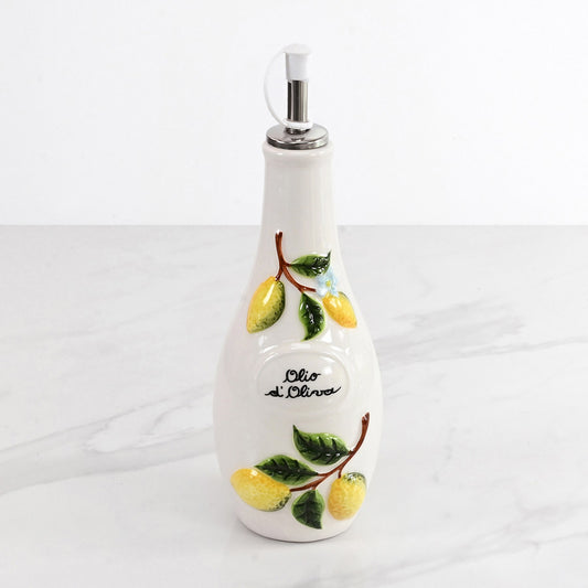 Hand-Painted Lemons Oil Bottle
