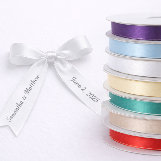 3/8" Personalized Satin Ribbon Plain Edge