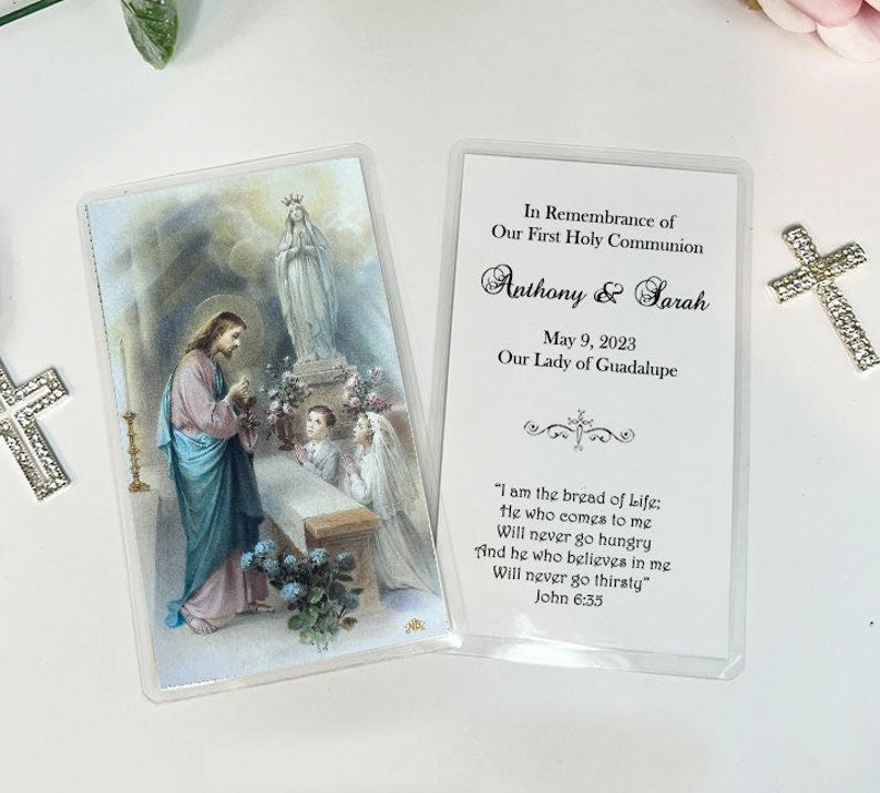 Personalized Italian First Holy Communion Remembrance Cards Communion Boy and Girl LOT of 8 cards