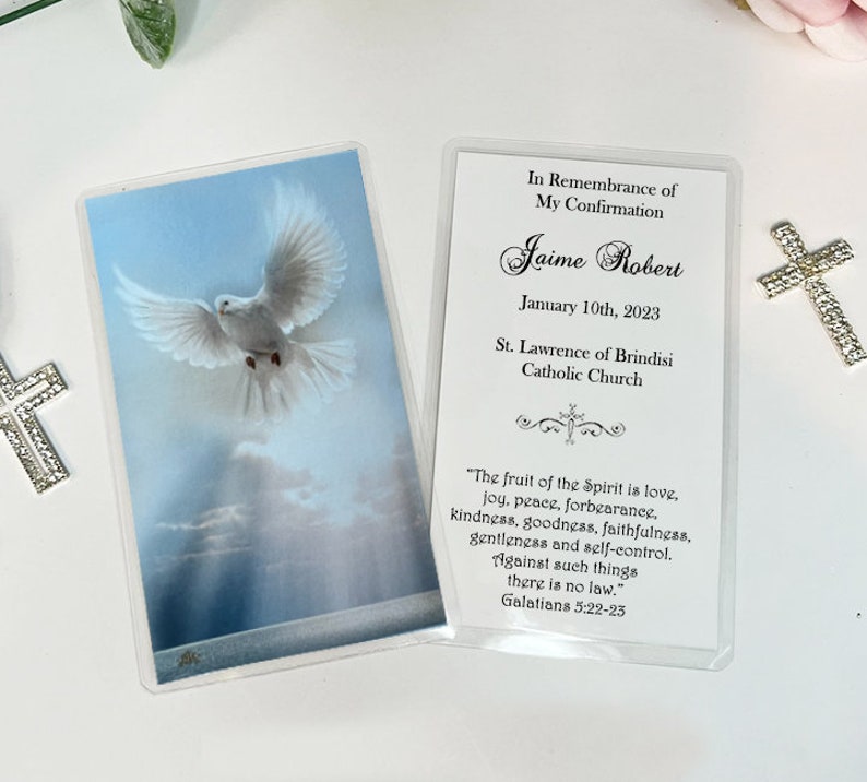 Personalized Italian Confirmation Remembrance Cards Holy Cards Prayer Cards LOT of 8 cards