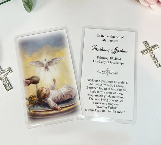Personalized Italian Baptism Remembrance Cards Holy Cards Prayer cards LOT of 8 cards