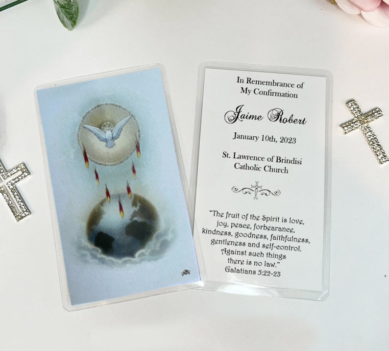Personalized Italian Confirmation Remembrance Cards Holy Cards Prayer Cards LOT of 8 cards