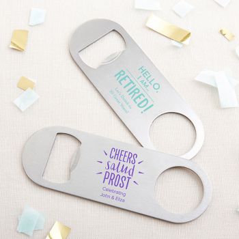 Personalized Silver Oblong Bottle Opener - Celebration