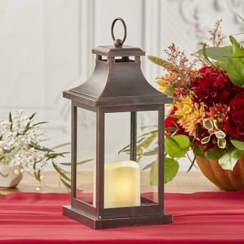 LED Vintage Decorative Copper Lantern - Hampton