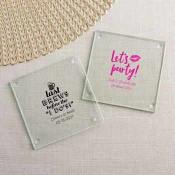 Personalized Glass Coaster - Bachelor & Bachelorette (Set of 12)