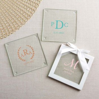 Personalized Glass Coaster - Monogram (Set of 12)