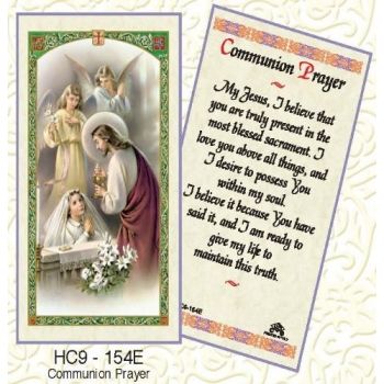 HC9-154 First Communion Girl Prayer Card