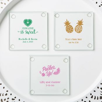 personalized stylish coasters - tropical design