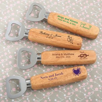 Design your own collection Wood handle bottle opener with solid stainless steel top opener
