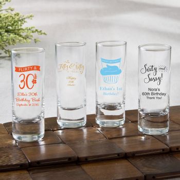 Personalized Fun 2 oz shooter glasses - birthday design