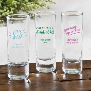 Personalized Fun 2 oz shooter glasses - Celebration Design