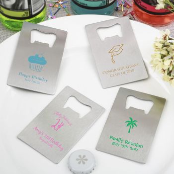 Personalized Graduation themed  Credit Card stainless steel bottle openers