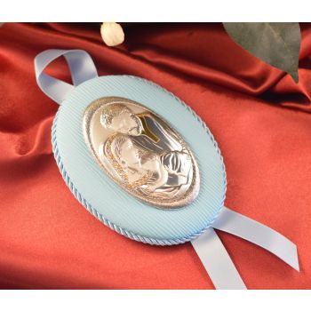54CRB Made in Italy Holy Family hanging icon blue 