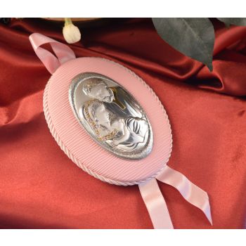 55CRP Made in Italy Holy Family hanging icon pink 