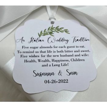 FT103 Italian Wedding Favor Tags with olive branch
