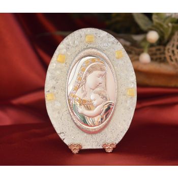 67MUR Made in Italy Mother and Child on a Murano Glass Stand 