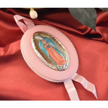 70XCRP Made in Italy Our Lady of Guadalupe hanging icon pink 