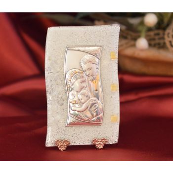 86MUR Made in Italy Holy Family on a Murano Glass Stand 