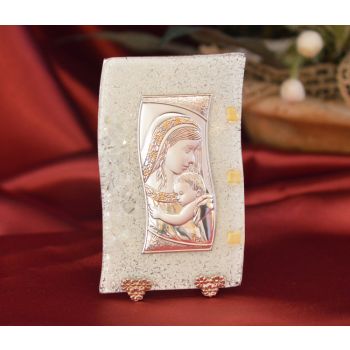 87MUR Made in Italy Mother and Child on a Murano Glass Stand 