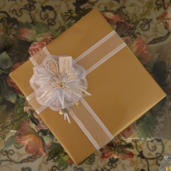Gift Wrapping with Confetti flower 50th Wedding Anniversary (Favor Tag shown sold separately)