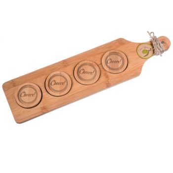 Cheers! Beer Flight Tasting Paddle w/Coasters