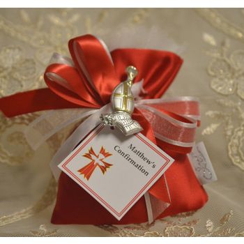 Italian Confetti Flowers Almond Flowers Confirmation with Silver pin Favors Jordan Almonds Bomboniere