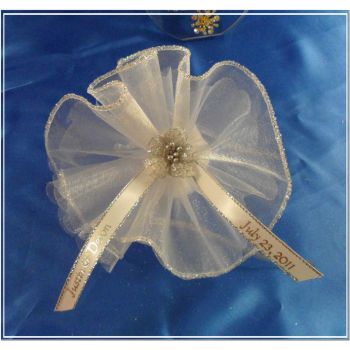 Organza Circle Silver Edge with Confetti (Personalized Ribbon sold separately)