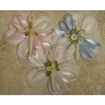 Confetti Almond Flowers favors Jordan almonds flowers Baptism Christening with Capodimonte cross Favors First Communion Bomboniere