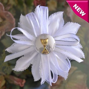First Holy Communion Confetti Flower with Silver Chalice