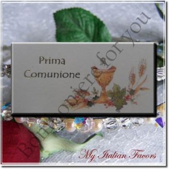 D342 First Communion Italian Favor Tag Bigliettino