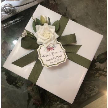 Wrapping with Flower and tag