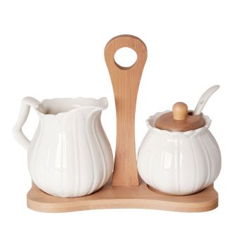 Debora Carlucci White Porcelain Sugar and Creamer Set