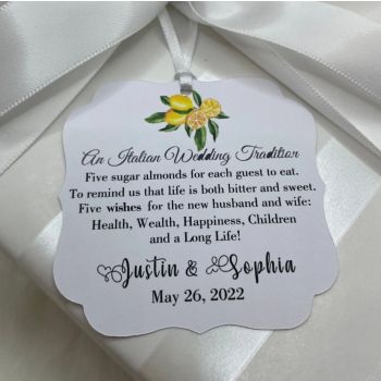 FT107 Italian Wedding Favor Tags with LEMONS