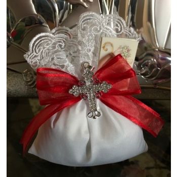 Italian Confirmation Favor Bag with rhinestone cross