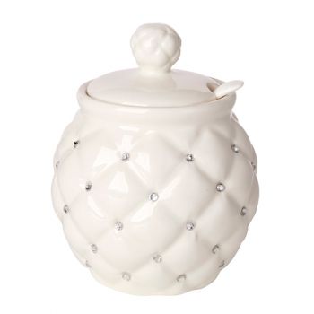 DC34023 Debora Carlucci Ivory Sugar Holder W/ Rhinestones 