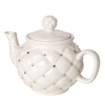 Debora Carlucci Ivory Tea Pot W Rhinestones