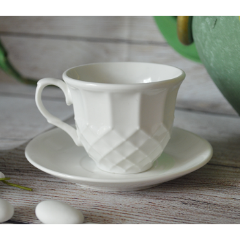 LC09 Espresso Set White porcelain Set of 2 (2 Cups + 2 Saucers)