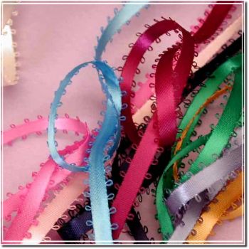 3/8" Personalized satin ribbon Picot Edge