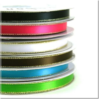 3/8" Personalized satin ribbon Gold Edge