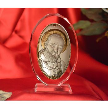 RL1200VO Italian Silver Icon San Pio of Pietrelcina Made in Italy 