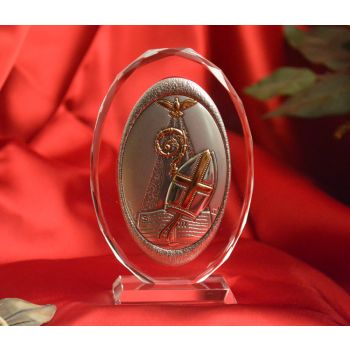 RL120VO Italian Silver Confirmation icon on a glass stand 
