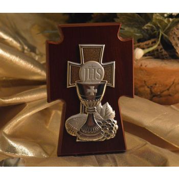 RL1410 Italian Silver Communion Chalice on a wood stand Made in Italy 