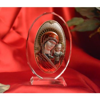 RL180VOX Orthodox Greek Icon Lady Mary with Colors Made in Italy 